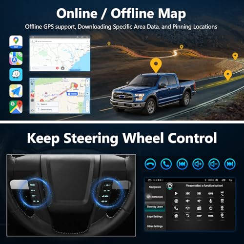 XGU 8Core Car Radio for Ford F150 2009 to 2012 XL XLT, 9inch Touchscreen Stereo, Wireless Apple CarPlay & Android Auto, Mirrorlink, 5G WiFi GPS, FM RDS, EQ DSP, Back-Up Camera, SWC, 2G+32G - image 7
