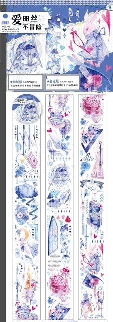 EduPro - 1 Loop ALICEs Doesn't Take A Risk Poison Apples Washi PET Tape Journal Decoration Stickers (5.5x120cm PET pls read size)