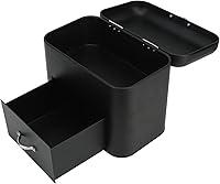 Vista 5 de Recipiente de almacenamiento de pan de hierro, mantenga el recipiente de pan casero de hierro de gran capacidad para encimera (negro)