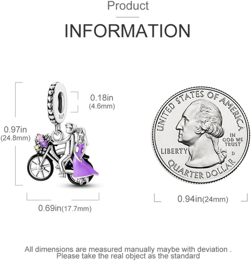 Pandach 925 Sterling Silver Charms for Bracelets and Necklaces Travel Round The World Beads Charms Relaxation Dangle Pendant,Jewelry Beads Gifts for Women - Image 4