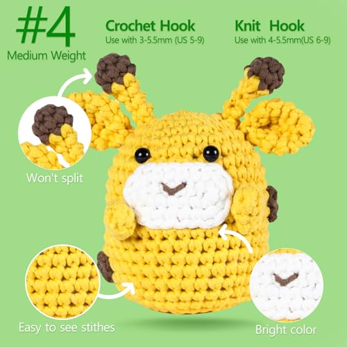 Image of Timgle 18 Pack Beginners Crochet Yarn Cotton Yarn for Crocheting and Knitting with Easy to See Stitches Cotton Nylon Blend Yarn for Crochet Kit Making(Vivid Colors)