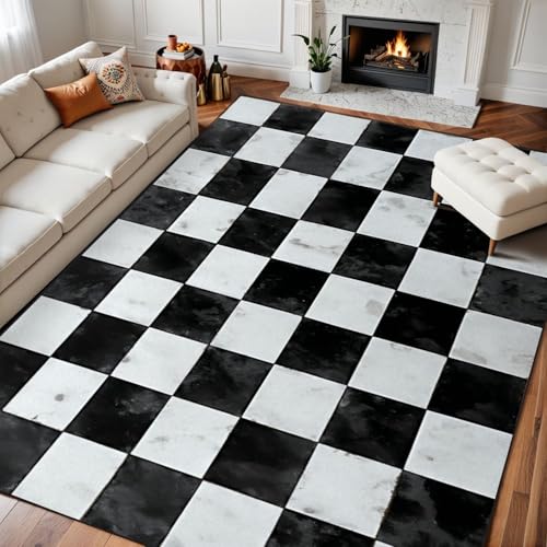 PeeNoke 9x12 White Black Checkered Ceramic Tiles Seamless