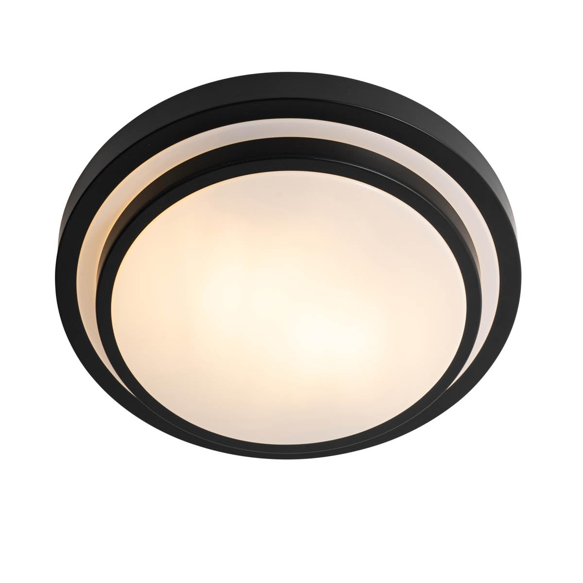 Qazqa walden - Lampada da soffitto Moderno - 2 luce - Ø 35 cm - Nero - Moderno - Illuminazione esterna