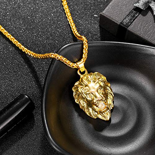 Pingente de Hip Hop fashion da DSstyles, pingente masculino em forma de leão diamante, banhado a our