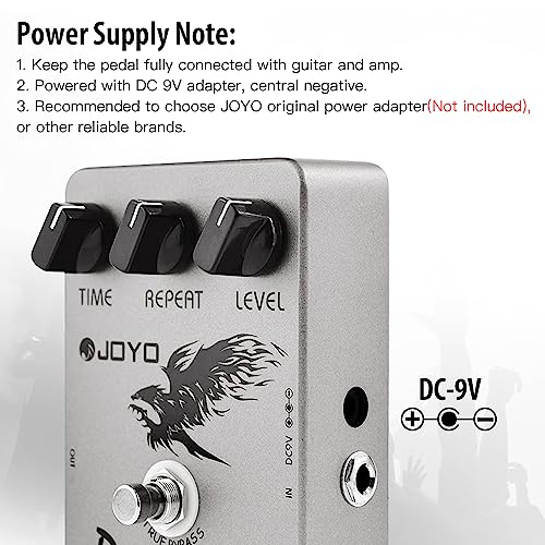 Image of JOYO Digital Delay Guitar Pedal, Analog-Voiced with Special Filter Circuit, 25-600ms for Electric Guitar & Bass, True Bypass (JF-08)