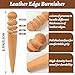 6 Pcs Leather Beveler Tools Set - 4 Size Edge Bevelers, Leather Cutting Knife, Beech Wood Edge Burnisher, Leather Crafting Tools for DIY Craft Work