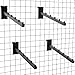 4 Pack Black Gridwall Clothes Hanger with 5 Balls - 12 Inch Rectangular Tube Display for Wire Grid and Grid Wall