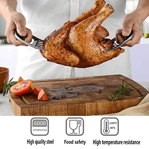 Fleischkrallen Pulled Pork, Fleischteiler aus Edelstahl zum Schneiden, Langlebig Grillbesteck Zum Greifen und Zerkleinern von Fleisch, Geschenkidee