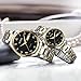 OLEVS His and Her Couple Watches Business Men Women Couple Set Pair Black Watch Matching Romantic Quartz Stainless Steel Waterproof Date