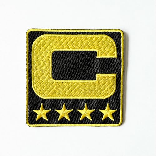 Captain C Patch Iron On for Jersey Football, Baseball. Soccer, Hockey, Lacrosse, Basketball DIY Accessories (1 PCS Gold)