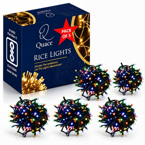 Image of Quace 36 Ft LED Pixel String Lights Pack of 5 | 360 Flexible Wire Multicolor LED Bulb Series for Diwali, Christmas, Party, Wedding & Home Decoration | Fairy Decorative Lights