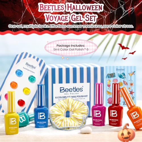 Image of Beetles Halloween Gel Nail Polish Set - Sunstripe, Fall Gel Nail Polish Set