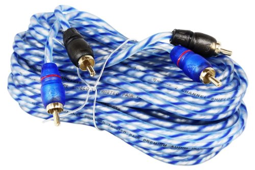 Rockville RTR172 17 Foot 2 Channel RCA Cable 100% Copper, Twisted Pair, Split Pin, Dual Shielding, for Home Audio, DJ, and Car Audio Setups