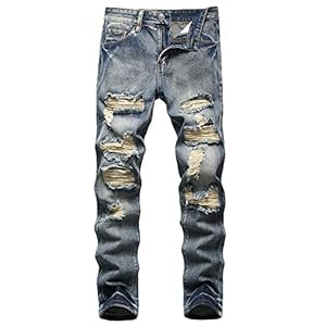 AITITIA Men’s Ripped Regular Fit Jeans