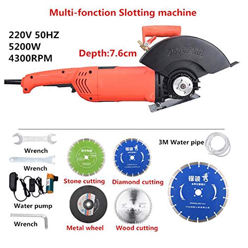 Toplionace 220V Große Winkelschleifer Multifunktionale Stoß Nutmaschine Betonwand Geschlitzte Stein Cutter 7,6cm 4300rpm – Bild 3