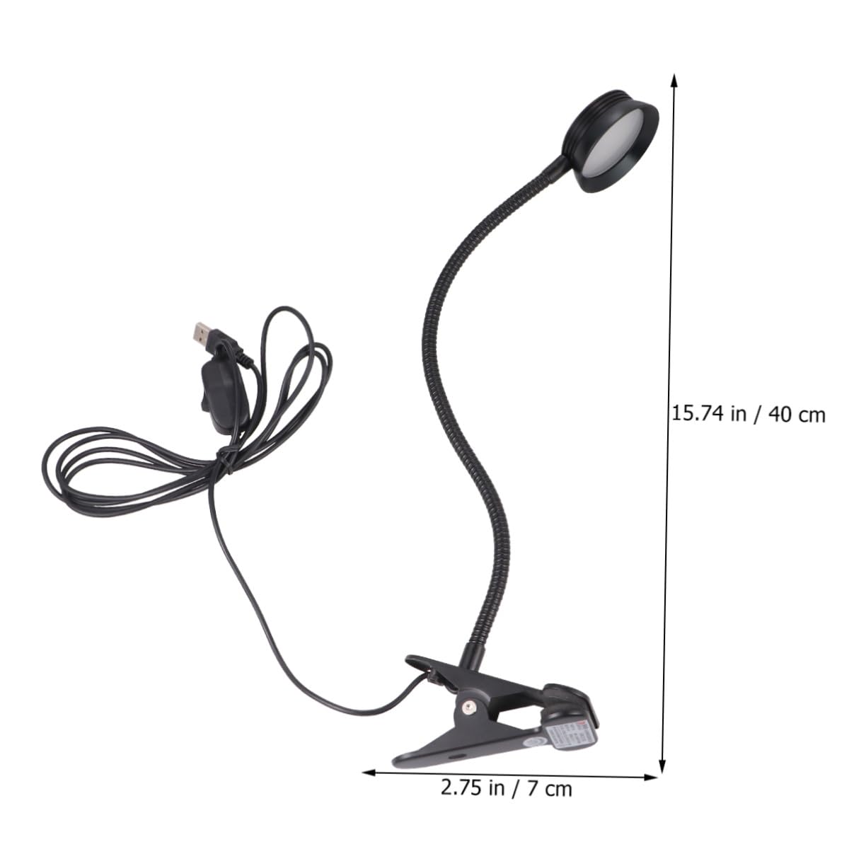 NUOBESTY Lampada da Lettura LED Ricaricabile USB Clip Flessibile e Luce Ultra Luminosa, Lampada da Comodino in Metallo Nera per Leggere a Letto o Campeggio