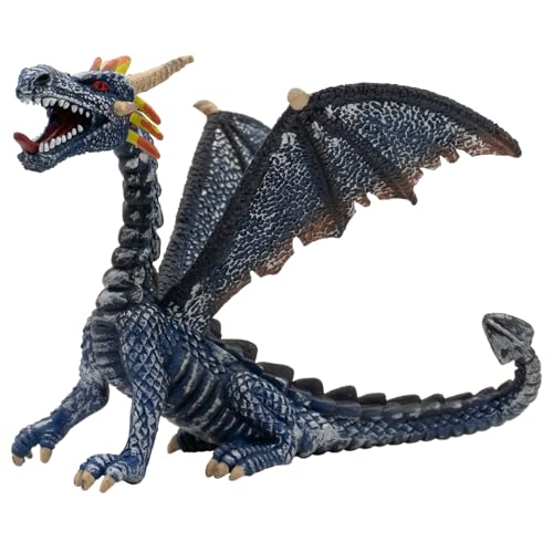 Bullyland Drache sitzend blau, Spielzeug Figur, 11,7 cm, 75594