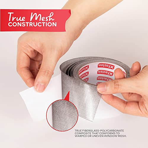 Xfasten Window Screen Repair Tape For Windows Or Doors- 2" X 15 Feet (3 Layers), Black, Waterproof Screen Tape Mesh Repair For Mending And Fixing Large Window Screen And Screen Door Tears And Holes #TOP2