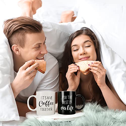 Fathers Day Gift Lets Have Coffee Together Mugs Set 11 Oz, Engagement Gifts For Couples - Mr And Mrs Wedding Bridal Shower Gifts Newlywed Anniversary For Wife Friend Couples Mugs #TOP1