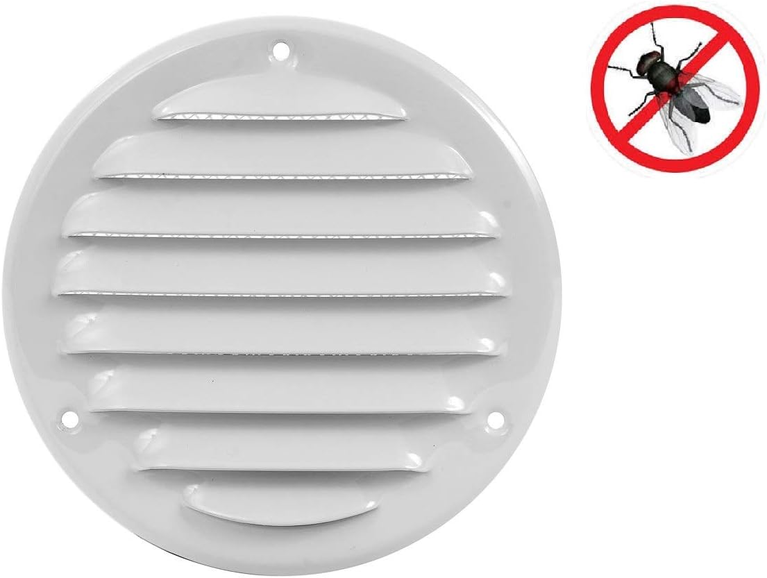 diameter 200mm / 8" inch White Round Metal Air Vent Grille Cover with Insect Mesh - Ventilation Cover - Image 5