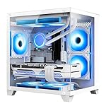 Panorama Gaming PC Desktop Computer - AMD Ryzen 7 5700G 3.8 GHz, RTX 4060 8GB, 32GB DDR4 RAM 3200, 1TB M.2 PCIE + 1TB SATA SSD, 650W PSU, 240mm AIO, Windows 11 Pro 64-bit, White