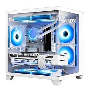 Panorama Gaming PC Desktop – AMD Ryzen 7 5700X 3.4 GHz, RTX 4060 8GB, 32GB DDR4 RAM 3200, 1TB M.2 PCIE SSD, 650W PSU, 240mm AIO, 11AC Wi-Fi, Windows 11 Pro 64-bit Desktop Computer, White