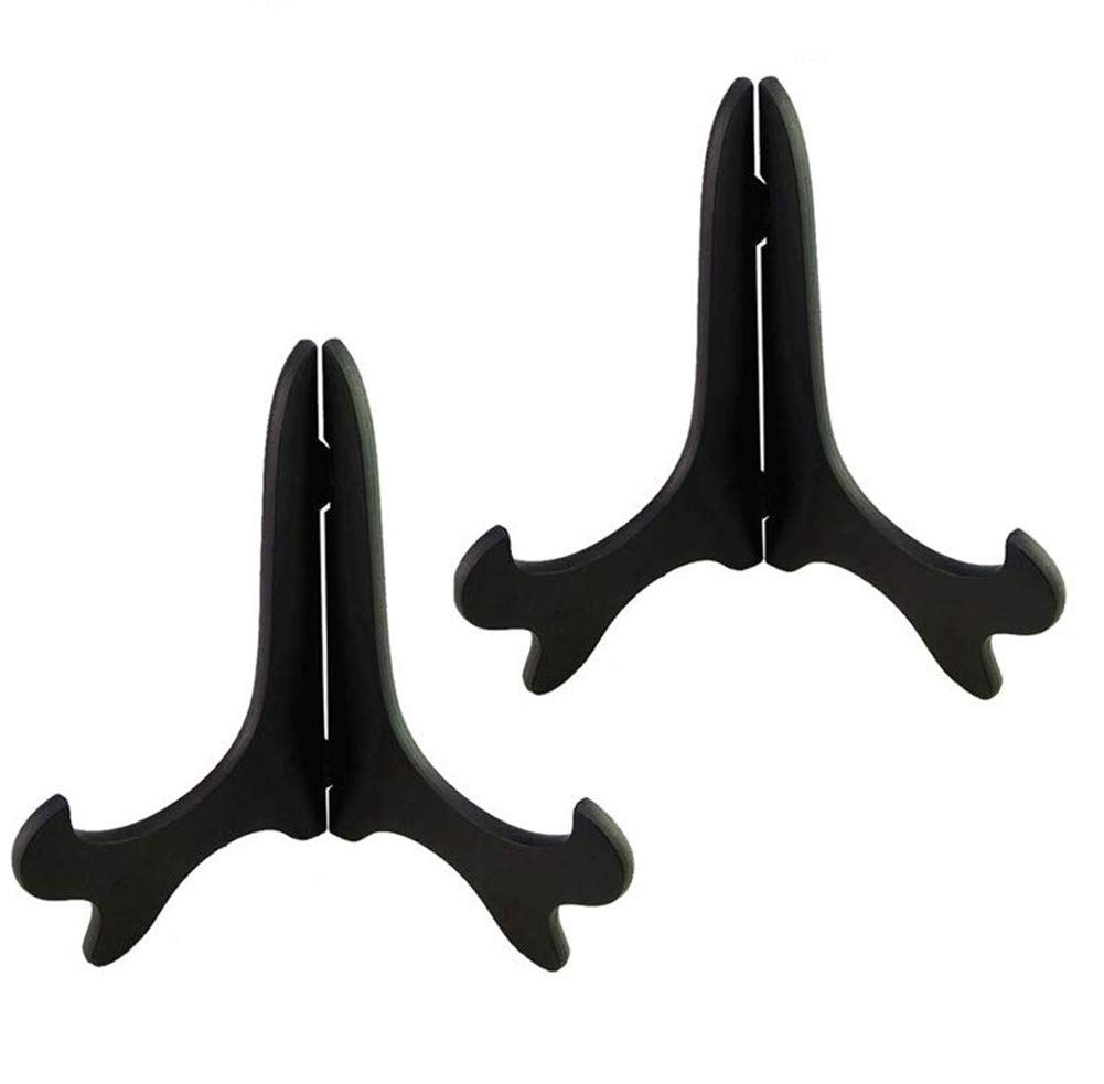 Dobens Set of 2 Easels Plastic Display Easels Display Stand Dish Rack Plate Frame Photo Book Stand Holder Decoration, (15cm) 6"