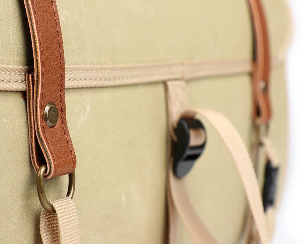 MOTO NOSTRA Koffer/Tasche Classic 'waxed canvas', beige, 35L, 480x300x270mm kompatibel für Vespa, Lambretta, GTS, GTV, LX/LXV, ET4, S50, 150, Sprint, Primavera