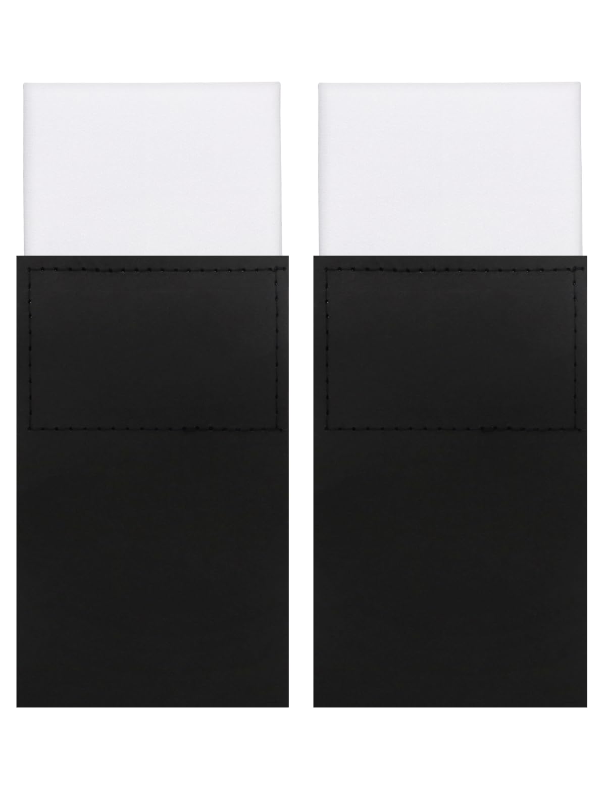 Luckyvestir Pocket Squares for Men Prefolded, Mens Handkerchiefs on Card, White Black Pocket Square for Suit Jacket Tuxedo