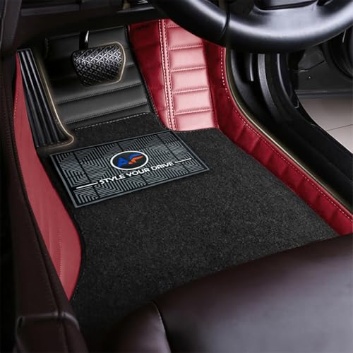 Image of Autofurnish Combination 9D Car Mat Full Set for Mahindra XUV700 (6 Seater) 2024 || Luxury Leather Dual-Stitch Full Set 9D Car Floor Mat || 100% Waterproof || Color : Black FL-Cherry