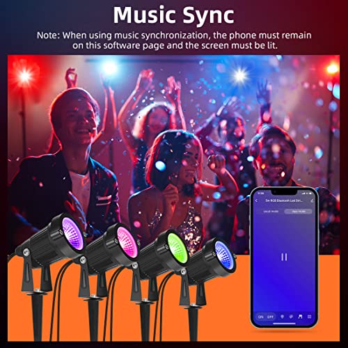 Juyace Smart Bluetooth Landscape Spotlights,4 Pack Rgb Landscape Light, Spot Lights Outdoor,Uplights For Garden Trees Yard Landscape #TOP3