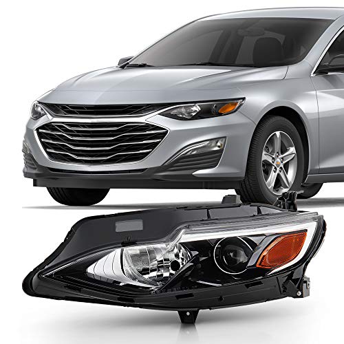 ACANII - For [Halogen Model Only] 2019-2022 Chevy Malibu Projector Headlight Headlamp Assembly Replacement Driver Side