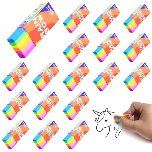 30 Stück 2B Radiergummis In Regenbogenfarben - Weiche Mini-Radierer Für Kinder & Künstler | Ideal Für Schule & Büro