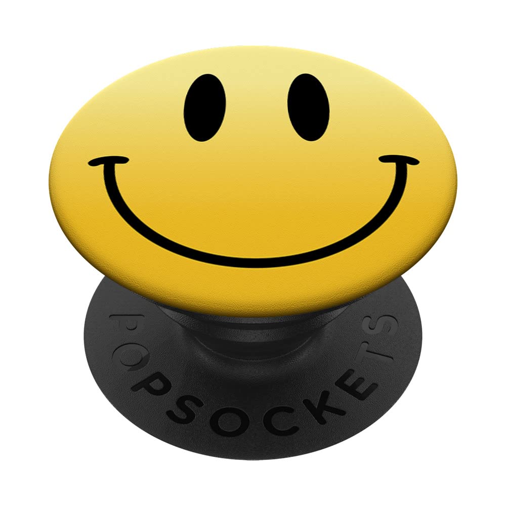 Yellow Smile Happy Peace Smiling Face Cute Humor Awesome PopSockets Adhesive PopGrip