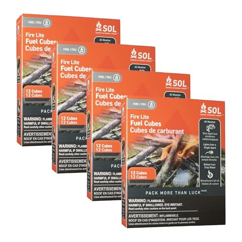 S.O.L. Survive Outdoors Longer All-Weather Fire Cubes 12 Count - (Pack of 4)