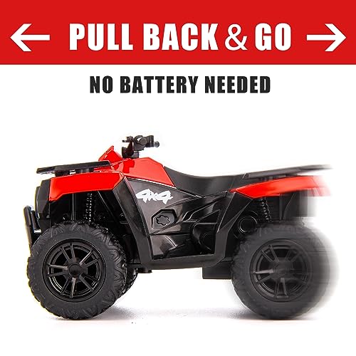 1:36 ATV Off Road Vehicle Model Car, Diecast Pull Back Beach Motorcycle Toy Car for Kids Boy Girl, Car Model Collection and Decoration, Red - Image 5