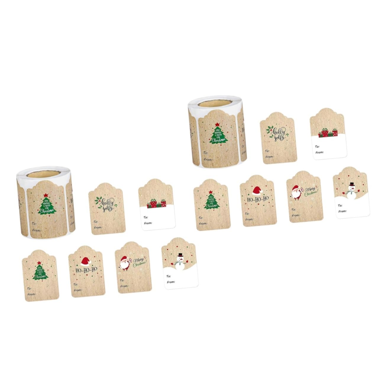 STOBOK 2rotoli Adesivi Natalizi Carta Kraft Etichette Decorative Autoadesive Design Festivo Per Regali e Decorazioni Natale