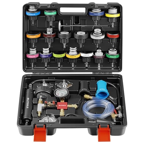 BILITOOLS Radiator Coolant Pressure Tester & Vacuum Refill Kit, 28-Piece Universal Cooling System Radiator Leak Tester & Refiller
