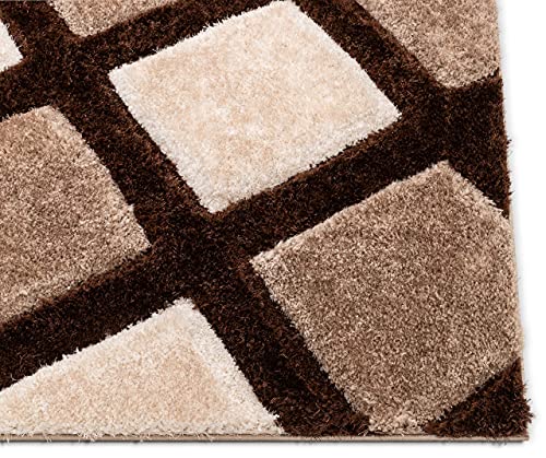 Image of Soft Fluffy Shag Area Rectangular Rugs For Living Room, Shaggy Floor Carpet For Bedroom, Girls Carpets Kids Home Decor Rugs, Cute Luxury Non - Slip[Size 4X6 Feet], Brown