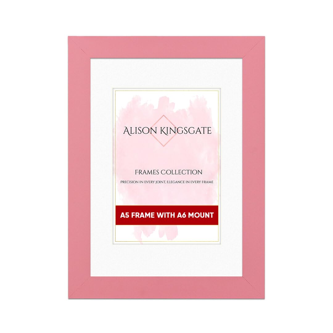 Alison Kingsgate A5 PINK Picture Frame with Mount for A6 Photos