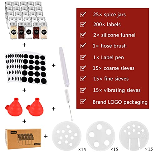 GoMaihe Kruidenpotten 25 Set, Transparante opbergpotten met Deksels/Mason Potten/Glazen Potjes, voor Handige en… - Image 5