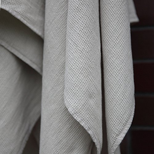 Linenme 0454701 Towel Washed Waffle Silver 39 X 63, Made In Europe, Bath Sheet, European Linen, Machine Washable, Super Absorbent #TOP5
