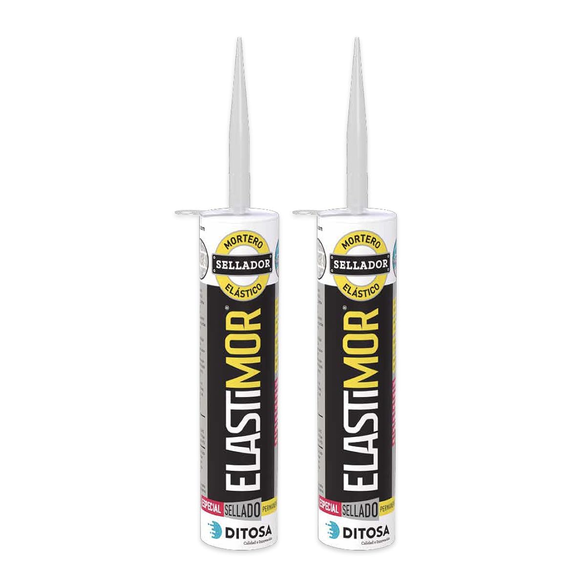 DITOSA CALIDAD E INNOVACION - ELASTIMOR Mortero Sellador, Cemento Express, Impermeable, para encintados, llagueados, sellados, rejunteados, reparaciones, Tubo 310 ml x2