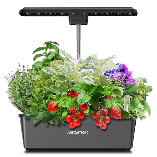 JustSmart 水耕栽培キット 水耕栽培 家庭菜園 キット LEDライト付き 自動水循環システム搭載 高さ調節可能 おしゃれ 室内