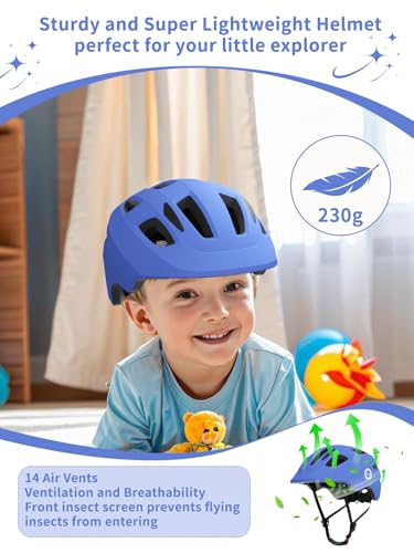 XJD Toddler Helmet Kids Bike Helmet Baby Multi-Sport Adjustable Skateboard for Kids Boys Girls Infant Lightweight for Age 1 and Older (Blue, X-Small: 18.11"-20.08" / 46-51 cm)