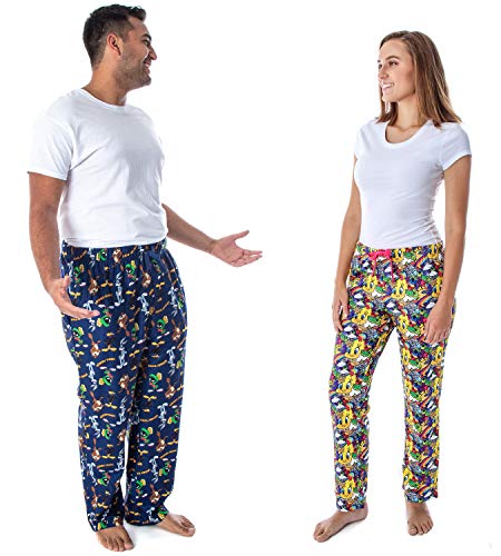 Looney Tunes Men's Daffy Duck Bugs Bunny Taz Marvin Martian Allover Toss Print Lounge Sleep Pajama Pants 6