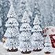 Qixuer 4 Stück Mini Weihnachtsbaum, Kleiner Weihnachtsbaum Künstlich Weihnachtsbaum Weiß Turmförmiger Weihnachtsbaum Klein Geschmückt Dekoration für Weihnachten Deko