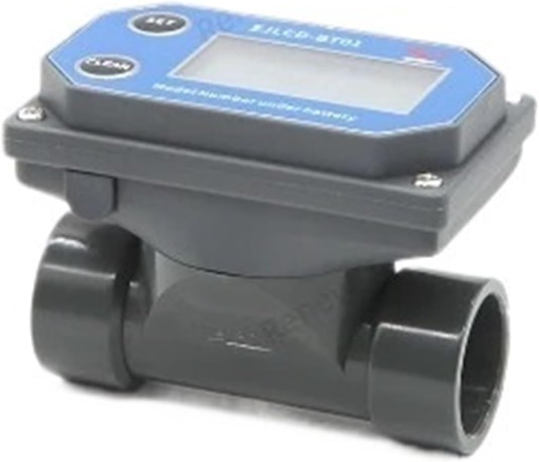 DN25-80 Turbine Flow Meter Electronic LCD Digital Display Flowmeter PVC Pipe Liquid Water for Farm/Garden Irrigation Turbine Flowmeter (DN20 Without cable BAT)