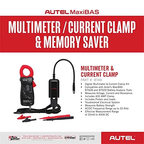 image for Autel Battery Tester Accessory Kit Autel BTAK Include Digital Multimet
