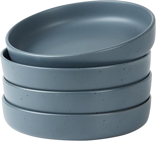 famiware Juego de 4 cuencos para pasta de 8.5 pulgadas, cuencos moteados amanecer para cocina, juego de cuencos de cerámica para Navidad, Acción de